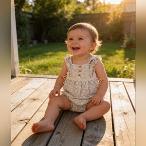 Carter's Sleeveless Neutral Floral Bubble Size 18 Months